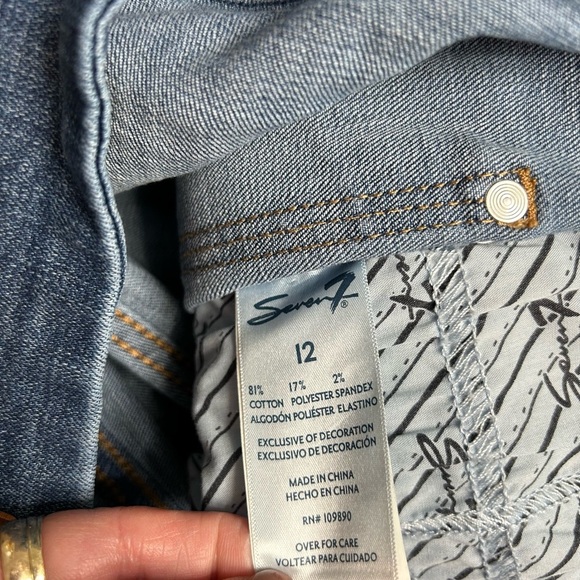 Seven7 Tummy less High Rise Skinny Dark Blue Denim Jeans Size 12 - Picture 6 of 8